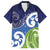 Southland New Zealand Family Matching Off Shoulder Short Dress and Hawaiian Shirt Maori Koru Flag Color