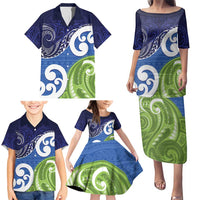 Southland New Zealand Family Matching Puletasi and Hawaiian Shirt Maori Koru Flag Color LT14 - Polynesian Pride