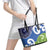 Southland New Zealand Leather Tote Bag Maori Koru Flag Color