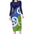 Southland New Zealand Long Sleeve Bodycon Dress Maori Koru Flag Color