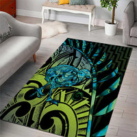Southland Takehe Pounama Area Rug Aotearoa Poutama Paua Shell Fern LT14 - Polynesian Pride