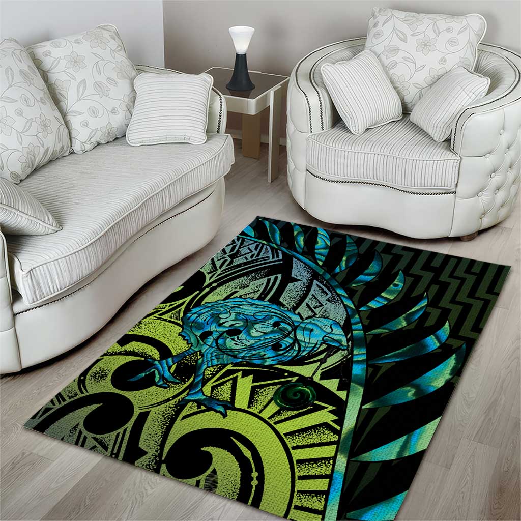 Southland Takehe Pounama Area Rug Aotearoa Poutama Paua Shell Fern LT14 - Polynesian Pride