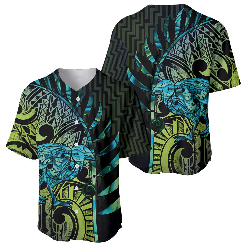 Southland Takehe Pounama Baseball Jersey Aotearoa Poutama Paua Shell Fern