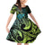 Southland Takehe Pounama Family Matching Off Shoulder Short Dress and Hawaiian Shirt Aotearoa Poutama Paua Shell Fern