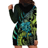 Southland Takehe Pounama Hoodie Dress Aotearoa Poutama Paua Shell Fern