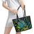 Southland Takehe Pounama Leather Tote Bag Aotearoa Poutama Paua Shell Fern
