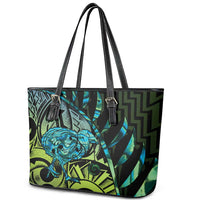 Southland Takehe Pounama Leather Tote Bag Aotearoa Poutama Paua Shell Fern LT14 - Polynesian Pride