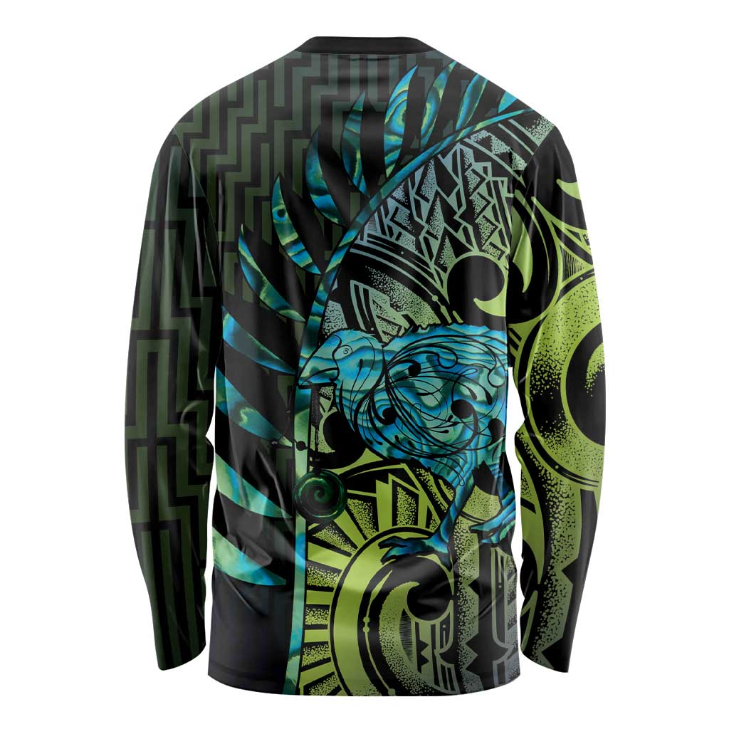 Southland Takehe Pounama Long Sleeve Shirt Aotearoa Poutama Paua Shell Fern