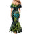 Southland Takehe Pounama Mermaid Dress Aotearoa Poutama Paua Shell Fern