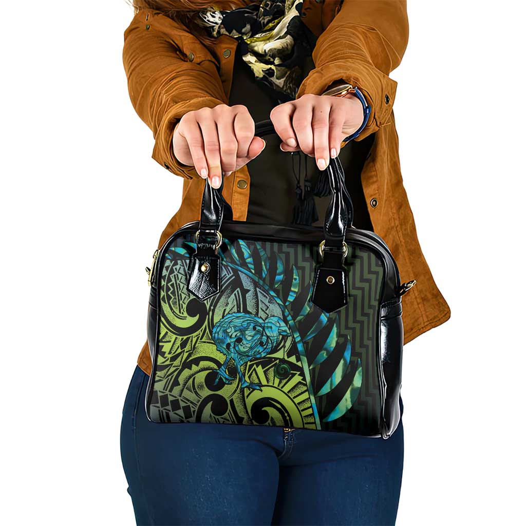 Southland Takehe Pounama Shoulder Handbag Aotearoa Poutama Paua Shell Fern