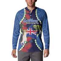 Southland Anniversary Day Button Sweatshirt Murihiku 1861 Maori Bird Mix Pohutukawa