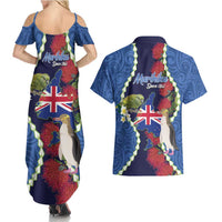 Southland Anniversary Day Couples Matching Summer Maxi Dress and Hawaiian Shirt Murihiku 1861 Maori Bird Mix Pohutukawa LT14 - Polynesian Pride