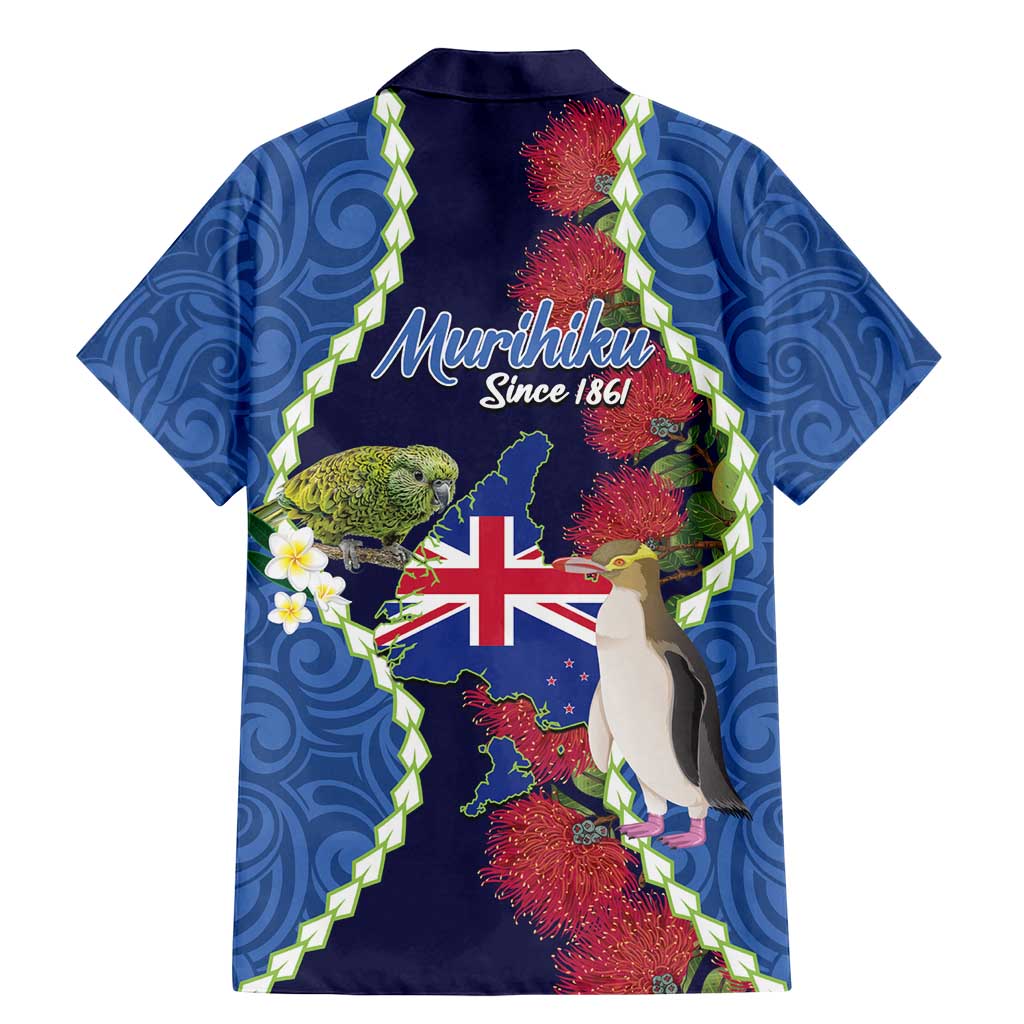 Southland Anniversary Day Family Matching Mermaid Dress and Hawaiian Shirt Murihiku 1861 Maori Bird Mix Pohutukawa LT14 - Polynesian Pride