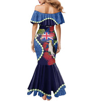 Southland Anniversary Day Family Matching Mermaid Dress and Hawaiian Shirt Murihiku 1861 Maori Bird Mix Pohutukawa LT14 - Polynesian Pride