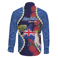 Southland Anniversary Day Family Matching Off Shoulder Maxi Dress and Hawaiian Shirt Murihiku 1861 Maori Bird Mix Pohutukawa LT14 - Polynesian Pride