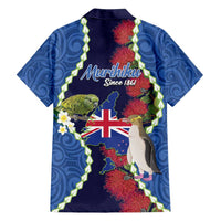 Southland Anniversary Day Family Matching Off Shoulder Short Dress and Hawaiian Shirt Murihiku 1861 Maori Bird Mix Pohutukawa LT14 - Polynesian Pride