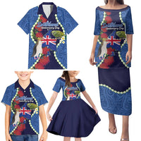 Southland Anniversary Day Family Matching Puletasi and Hawaiian Shirt Murihiku 1861 Maori Bird Mix Pohutukawa LT14 - Polynesian Pride