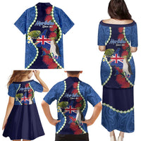 Southland Anniversary Day Family Matching Puletasi and Hawaiian Shirt Murihiku 1861 Maori Bird Mix Pohutukawa LT14 - Polynesian Pride