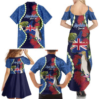 Southland Anniversary Day Family Matching Summer Maxi Dress and Hawaiian Shirt Murihiku 1861 Maori Bird Mix Pohutukawa LT14 - Polynesian Pride