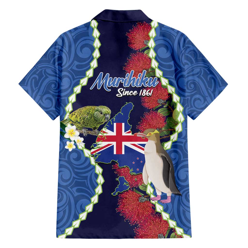 Southland Anniversary Day Family Matching Tank Maxi Dress and Hawaiian Shirt Murihiku 1861 Maori Bird Mix Pohutukawa LT14 - Polynesian Pride