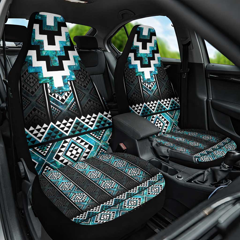 Paua Shell Taniko Pattern Aotearoa Car Seat Cover Niho Taniwha Mix Poutama