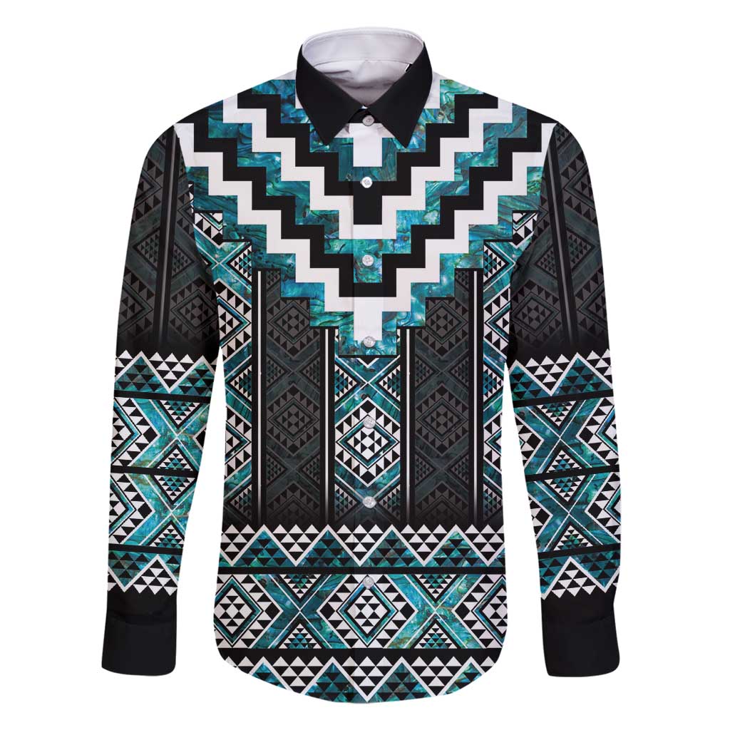 Paua Shell Taniko Pattern Aotearoa Family Matching Off Shoulder Short Dress and Hawaiian Shirt Niho Taniwha Mix Poutama