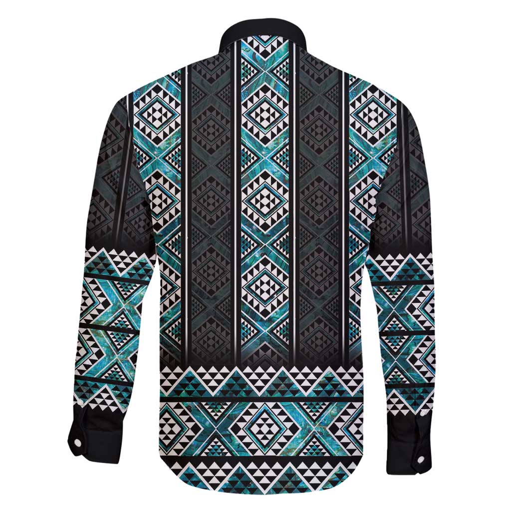 Paua Shell Taniko Pattern Aotearoa Family Matching Off Shoulder Short Dress and Hawaiian Shirt Niho Taniwha Mix Poutama
