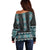 Paua Shell Taniko Pattern Aotearoa Off Shoulder Sweater Niho Taniwha Mix Poutama