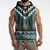 Paua Shell Taniko Pattern Aotearoa Sleeveless Zip Hoodie Niho Taniwha Mix Poutama - Polynesian Pride