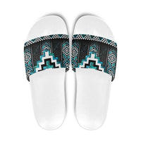 Paua Shell Taniko Pattern Aotearoa Slide Sandals Niho Taniwha Mix Poutama - Polynesian Pride