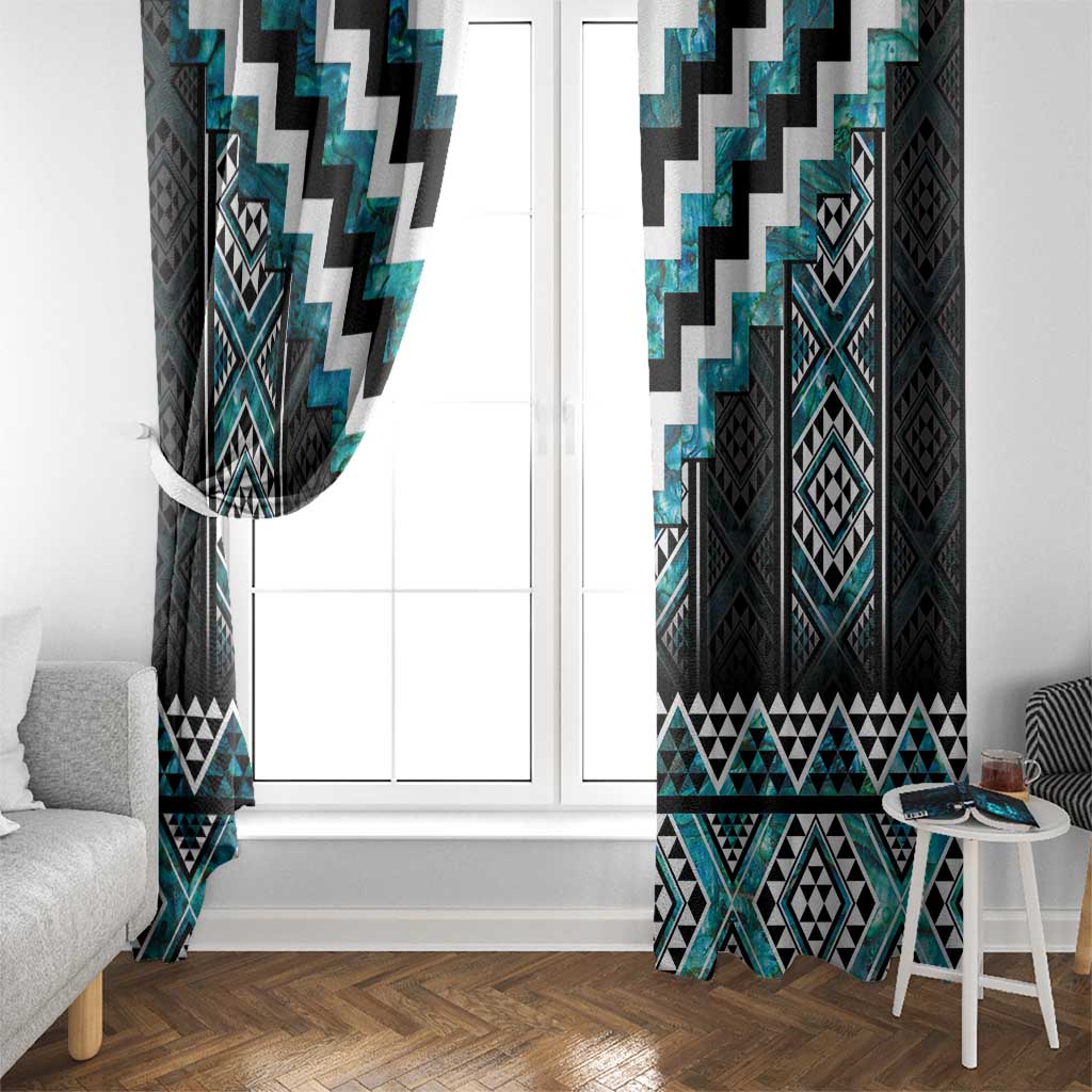 Paua Shell Taniko Pattern Aotearoa Window Curtain Niho Taniwha Mix Poutama