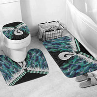 Aotearoa Korowai Motif Bathroom Set Hei Matau Poutama Maori Pattern LT14 Mat Set Only (3 pcs) One Size Turquoise - Polynesian Pride