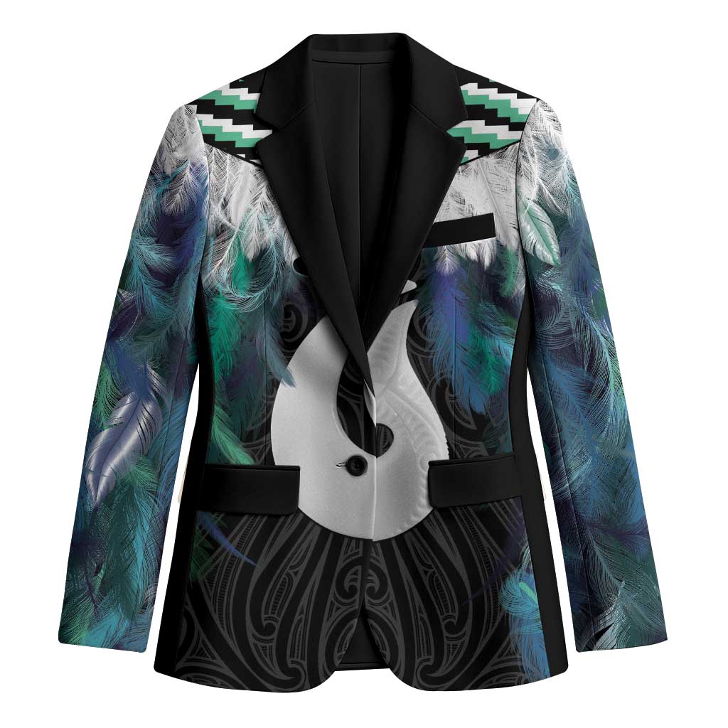 Aotearoa Korowai Motif Blazer Hei Matau Poutama Maori Pattern - Polynesian Pride