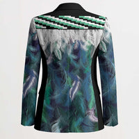 Aotearoa Korowai Motif Blazer Hei Matau Poutama Maori Pattern - Polynesian Pride