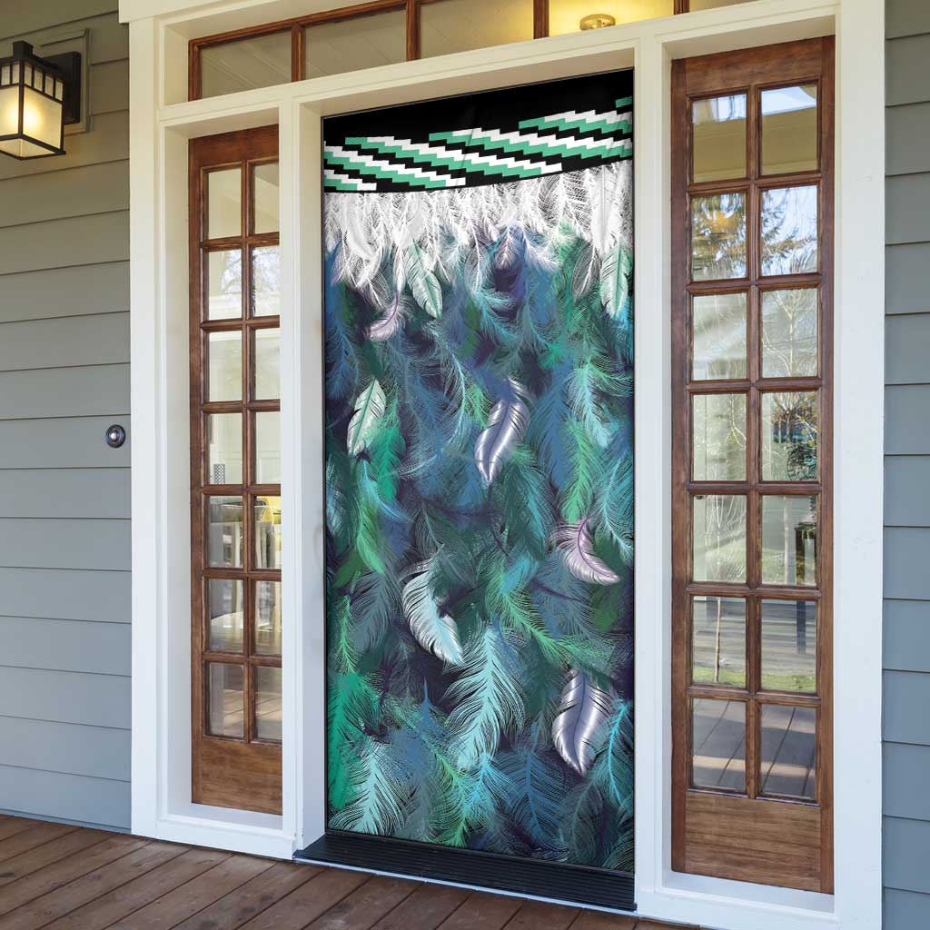 Aotearoa Korowai Motif Door Cover Hei Matau Poutama Maori Pattern - Polynesian Pride