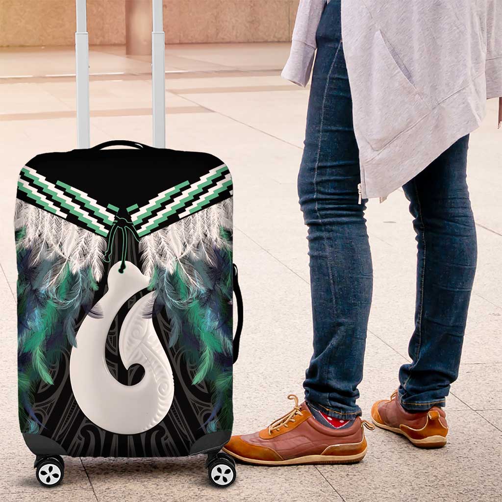 Aotearoa Korowai Motif Luggage Cover Hei Matau Poutama Maori Pattern