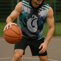 Aotearoa Korowai Motif Sleeveless Hoodie Hei Matau Poutama Maori Pattern - Polynesian Pride