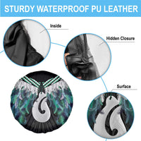 Aotearoa Korowai Motif Spare Tire Cover Hei Matau Poutama Maori Pattern