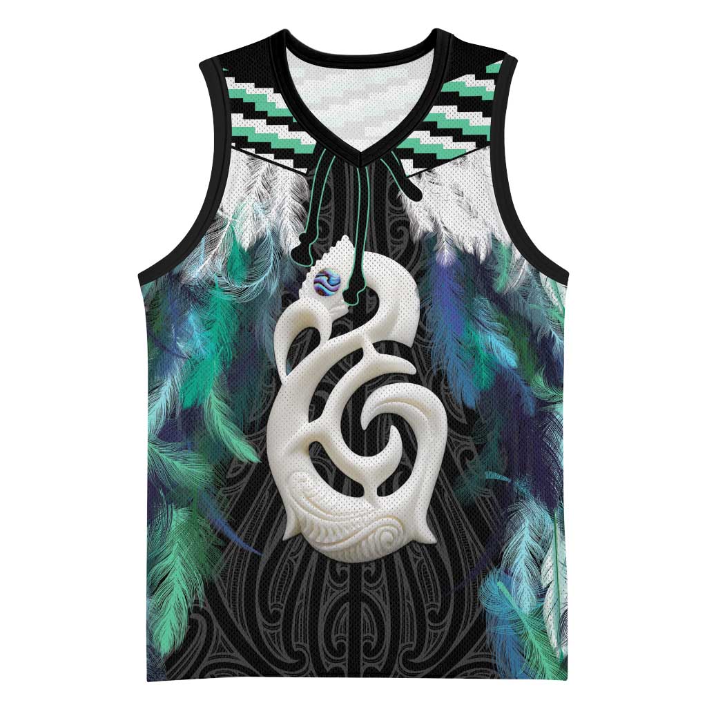 Aotearoa Korowai Motif Basketball Jersey Hei Manaia Poutama Maori Pattern - Polynesian Pride