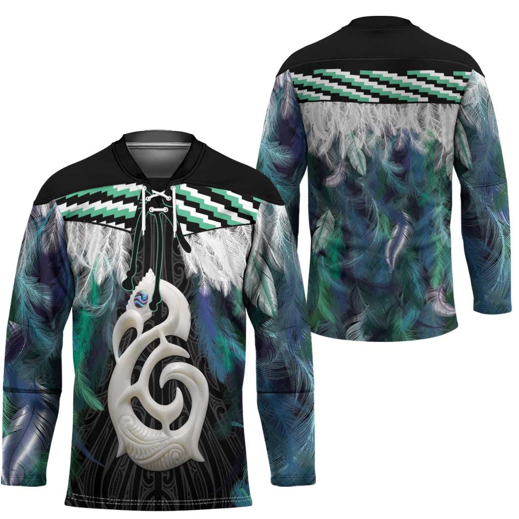 Aotearoa Korowai Motif Hockey Jersey Hei Manaia Poutama Maori Pattern - Polynesian Pride