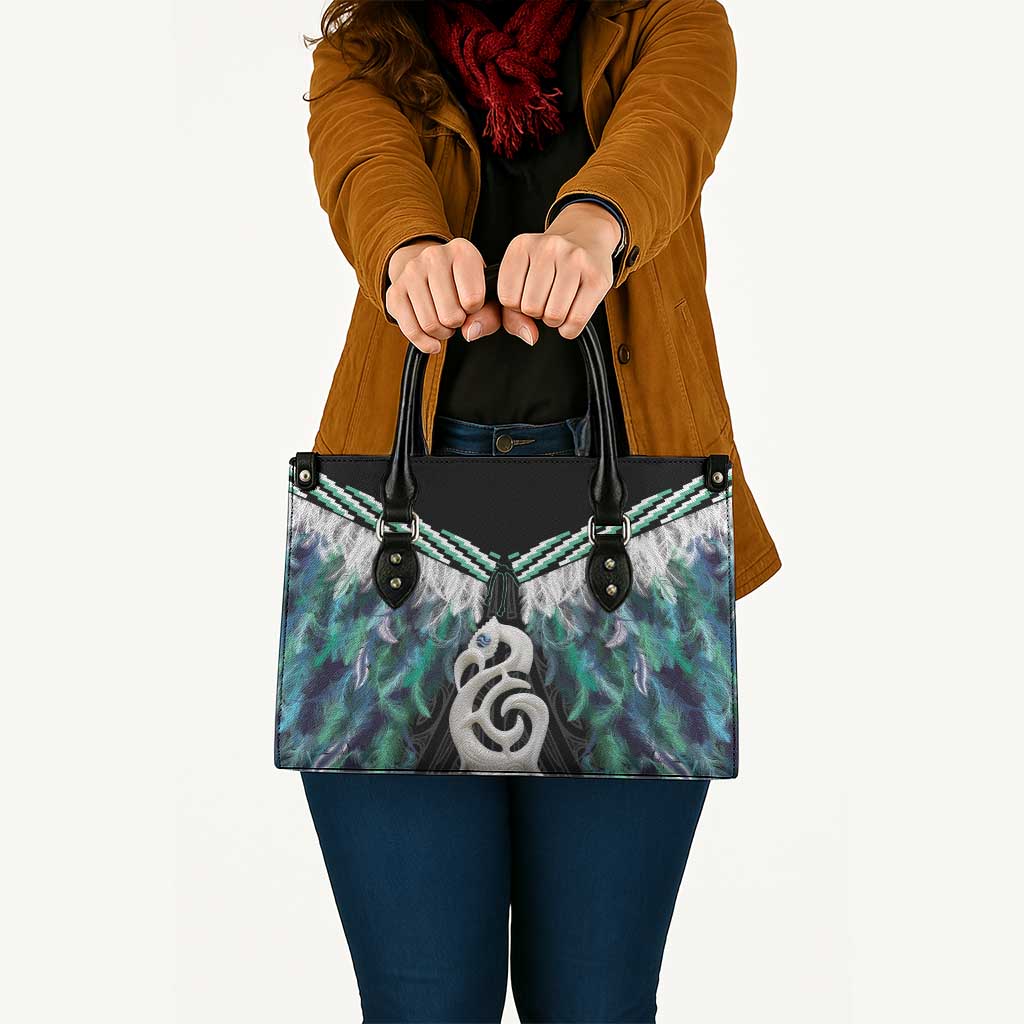 Aotearoa Korowai Motif Leather Bag Hei Manaia Poutama Maori Pattern - Polynesian Pride