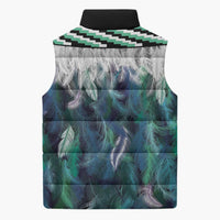 Aotearoa Korowai Motif Sleeveless Puffer Jacket Hei Manaia Poutama Maori Pattern - Polynesian Pride