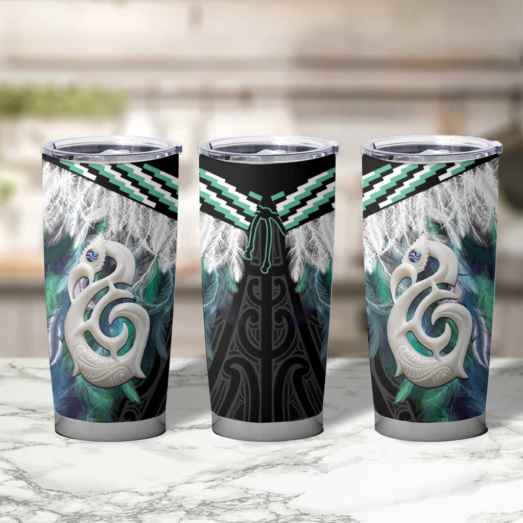 Aotearoa Korowai Motif Tumbler Cup Hei Manaia Poutama Maori Pattern LT14 - Polynesian Pride