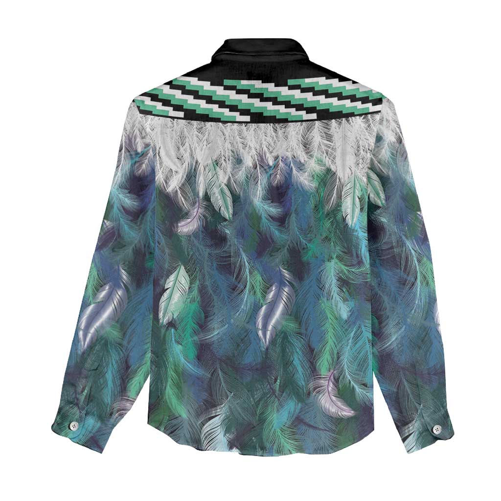 Aotearoa Korowai Motif Women Casual Shirt Hei Manaia Poutama Maori Pattern