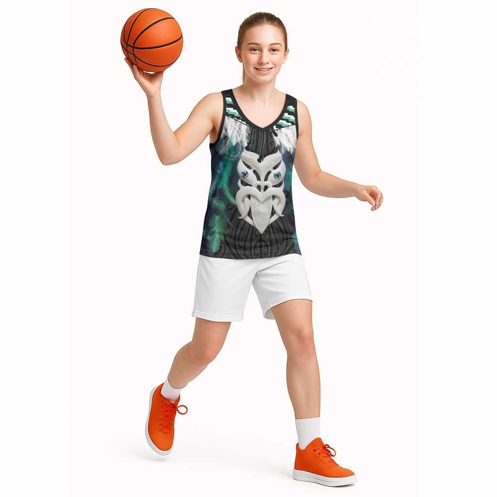 Aotearoa Korowai Motif Basketball Jersey Maori Wheku Poutama - Polynesian Pride