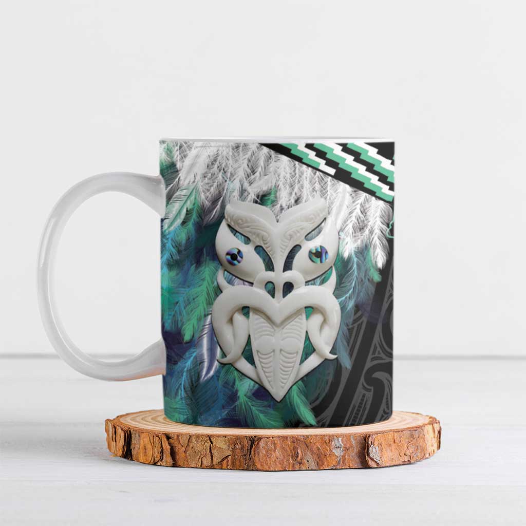 Aotearoa Korowai Motif Ceramic Mug Maori Wheku Poutama - Polynesian Pride