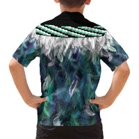 Aotearoa Korowai Motif Family Matching Short Sleeve Bodycon Dress and Hawaiian Shirt Maori Wheku Poutama LT14 - Polynesian Pride