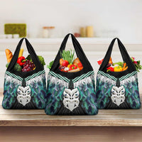 Aotearoa Korowai Motif Grocery Bag Maori Wheku Poutama