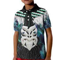 Aotearoa Korowai Motif Kid Polo Shirt Maori Wheku Poutama