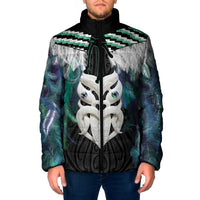 Aotearoa Korowai Motif Padded Jacket Maori Wheku Poutama - Polynesian Pride